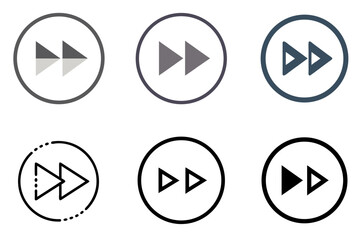 Fast Forward Icon Media Player Control Symbol Set