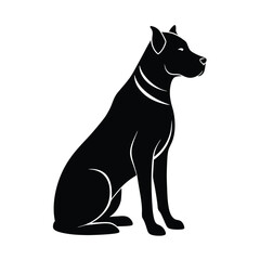 Minimalist Large Mixed Breed Dog Black Vector Silhouette