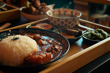 Curry rice and soup