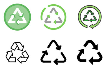 Obraz premium Vector Outline Recycle Sign Icon for Sustainability, Waste Management, and Eco-Friendly Concept