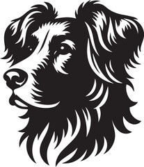 Fototapeta premium Black & White Silhouette Dog Vector | High-Quality Canine Clipart Design