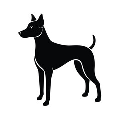 Minimalist Mixed Breed Dog Black Vector Silhouette