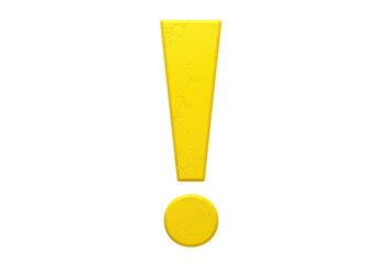 Isolated Yellow Exclamation Point Warning Sign