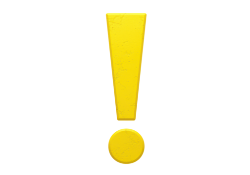 Isolated Yellow Exclamation Point Warning Sign