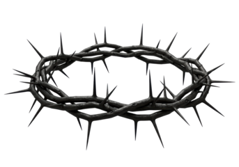 Isolated Dark Thorn Crown Symbolizing Sacrifice