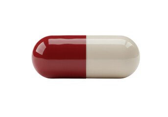 Isolated Red and White Capsule Pill