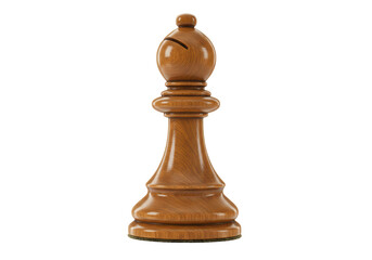Isolated Wooden Chess Bishop