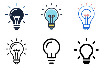 Light Bulb Icon Set &ndash; Idea, Innovation, and Creativity Vector Symbols
