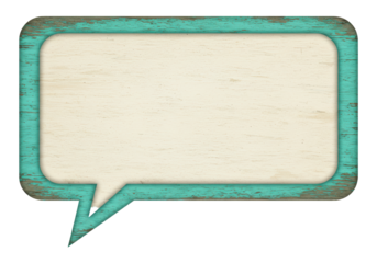 Isolated Empty Wooden Speech Bubble