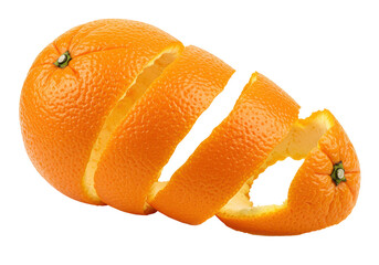 Isolated Orange Peel Spiraling Citrus Zest Flavor