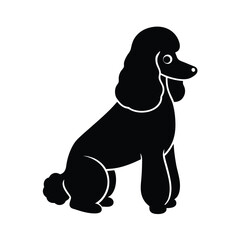 Minimalist Poodle Sitting Black Vector Silhouette