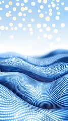 Abstract Water and Light: Capturing a tranquil interplay of light and water. Dappled bokeh descends upon gently undulating waves, evoking a sense of serenity, fluid movement and celestial beauty. 