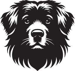 Black & White Silhouette Dog Vector | High-Quality Canine Clipart Design