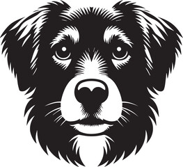 Black & White Silhouette Dog Vector | High-Quality Canine Clipart Design