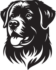 Black & White Silhouette Dog Vector | High-Quality Canine Clipart Design