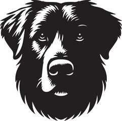 Black & White Silhouette Dog Vector | High-Quality Canine Clipart Design