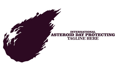 International asteroid day protecting vector illustration. Illustration Space, asteroids, planet earth protection concept logo background
