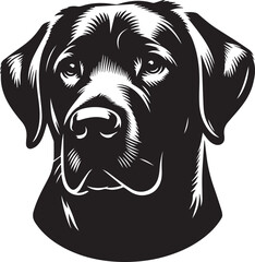 Black & White Silhouette Dog Vector | High-Quality Canine Clipart Design