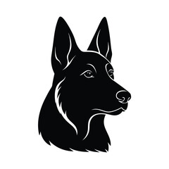 Minimalist German Shepherd Black Vector Silhouette