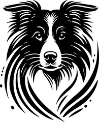 SVG file dog australian black and white vector for printing, cutting