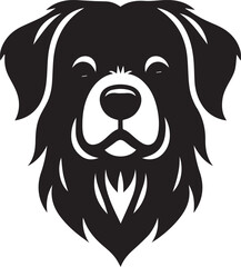 Black & White Silhouette Dog Vector | High-Quality Canine Clipart Design