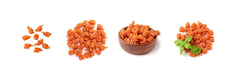 Raw Trottole Pasta, Dry Vesuvio Macaroni, Italian funghetto, Raw Noodle