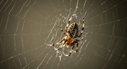 Intricate Spiderweb A Close-Up of a Spider in its Web
