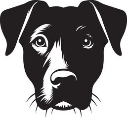 Black & White Silhouette Dog Vector | High-Quality Canine Clipart Design