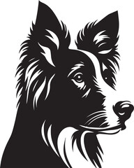 Black & White Silhouette Dog Vector | High-Quality Canine Clipart Design