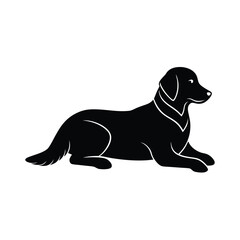 Simple Golden Retriever Minimalist Black Vector Silhouette