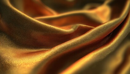 Golden, draped fabric close-up
