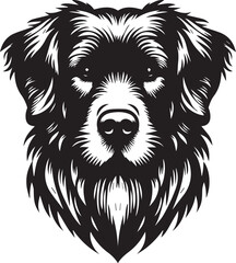 Black & White Silhouette Dog Vector | High-Quality Canine Clipart Design
