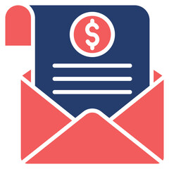 Paycheck solid color icon