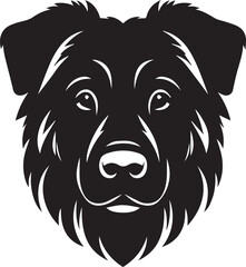 Fototapeta premium Black & White Silhouette Dog Vector | High-Quality Canine Clipart Design