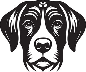 Black & White Silhouette Dog Vector | High-Quality Canine Clipart Design