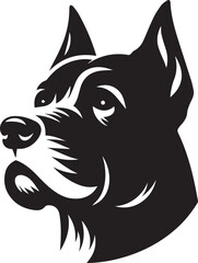 Black & White Silhouette Dog Vector | High-Quality Canine Clipart Design