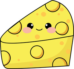Cute Smiling Piece of cheese