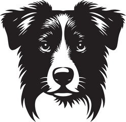 Black & White Silhouette Dog Vector | High-Quality Canine Clipart Design