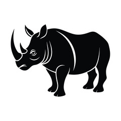Rhino One Horn Vector Silhouette