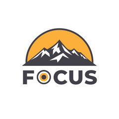 Minimal Mountain and Focus Typography Vector for Motivational T-shirt Design
