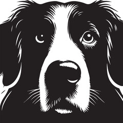 Black & White Silhouette Dog Vector | High-Quality Canine Clipart Design