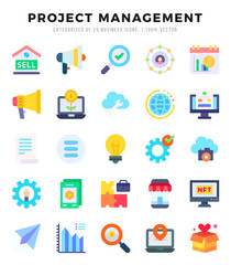 Project Management icons set. Vector illustration.