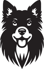 Black & White Silhouette Dog Vector | High-Quality Canine Clipart Design