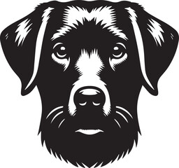 Black & White Silhouette Dog Vector | High-Quality Canine Clipart Design