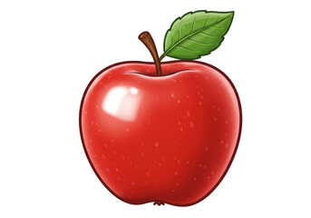 Isolated Red Apple Fruit Fresh and Healthy