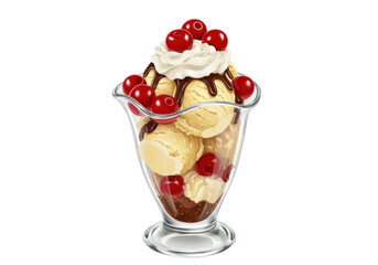 Isolated Ice Cream Sundae Dessert Sweet Treat