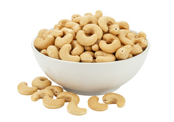 Isolated Bowl Full of Delicious Roasted Cashew Nuts