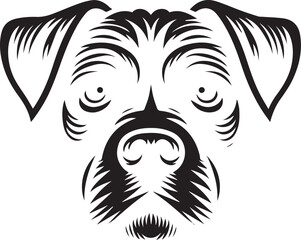 Black & White Silhouette Dog Vector | High-Quality Canine Clipart Design