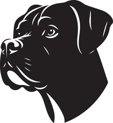 Black & White Silhouette Dog Vector | High-Quality Canine Clipart Design