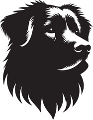 Black & White Silhouette Dog Vector | High-Quality Canine Clipart Design